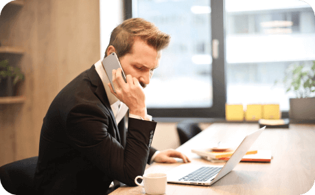 man at desk